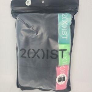 2XIST Men Sz XL 100% Cotton Low Rise Trunk Brief 3-Pack Black Multicolor $39